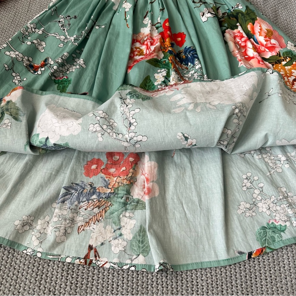 Taydey A-Line Pleated Vintage Floral Print Skirt - Picture 5 of 13